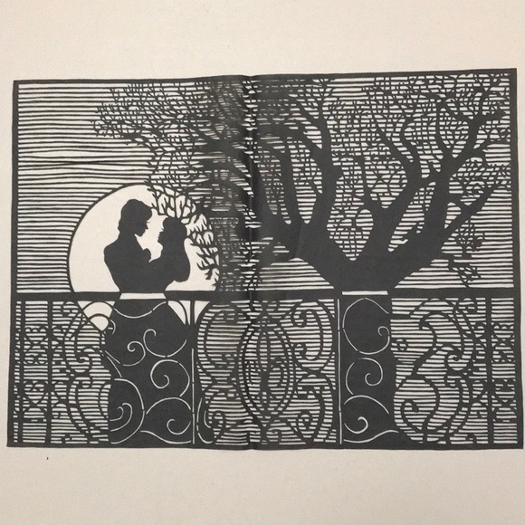 🔥ON SALE🔥Moonlight Romance 💖 Handmade PaperCut Silhouette Scherenschn… - Picture 1 of 5